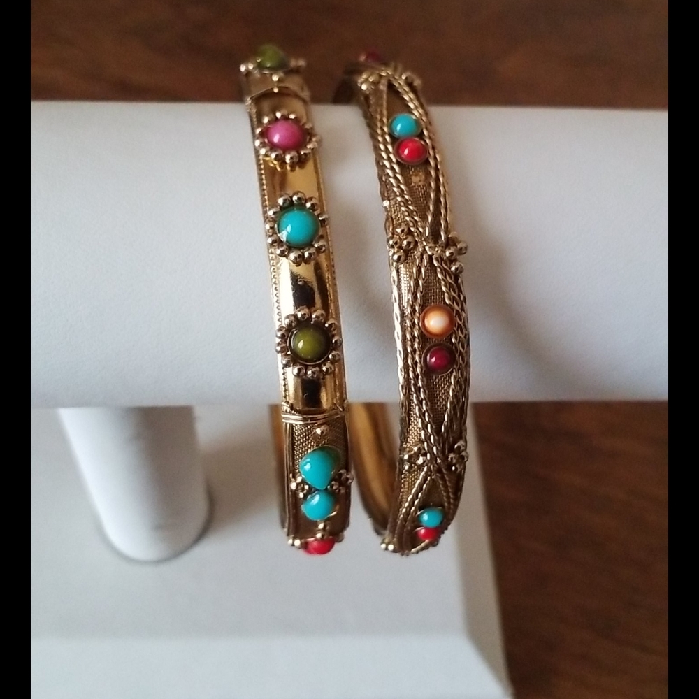 2 Beautiful Cuff Slip On Bracelets Bangle - Picture 7 of 12